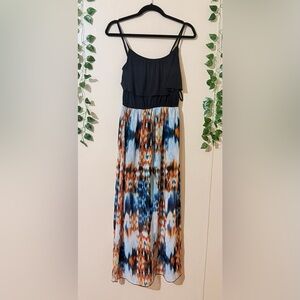 Sweet Storm Black and Multicolor Strapless Dress